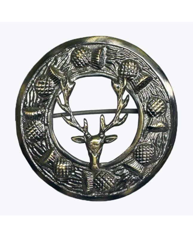 Antique Stag Head Kilt Brooch