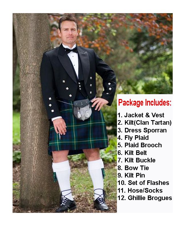 Exclusive Prince Charlie Full Kilt Outfit for Wedding
