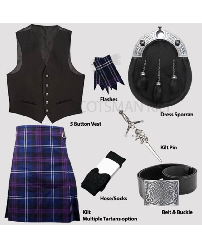 Kilt Kit Package with 5 Button Vest