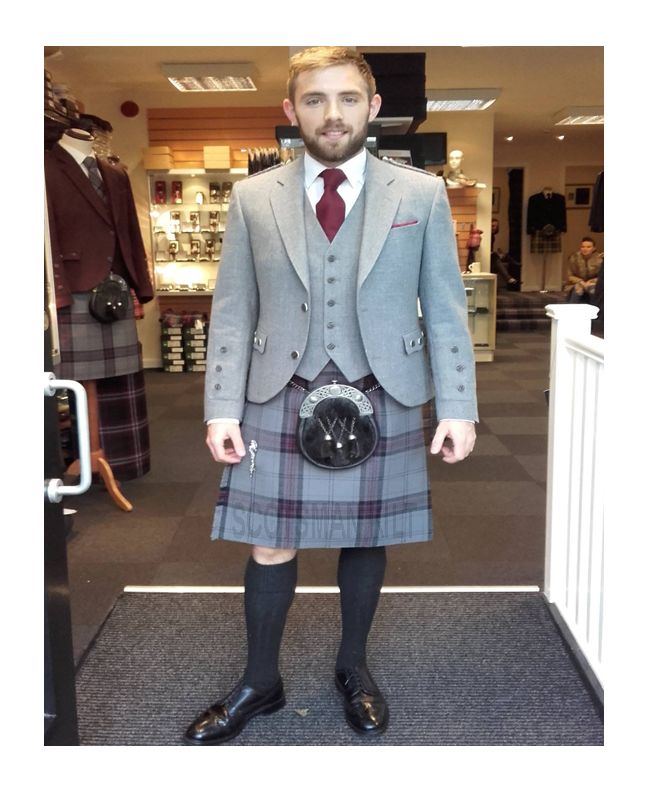 Grey Tweed Argyll Kilt Outfit Package Deluxe