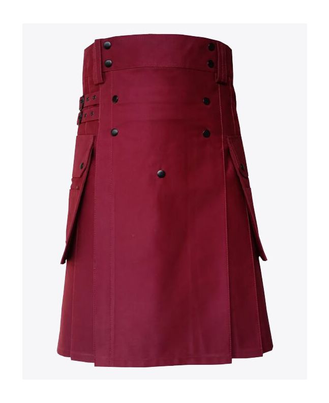 Utility Kilt Burgundy Color
