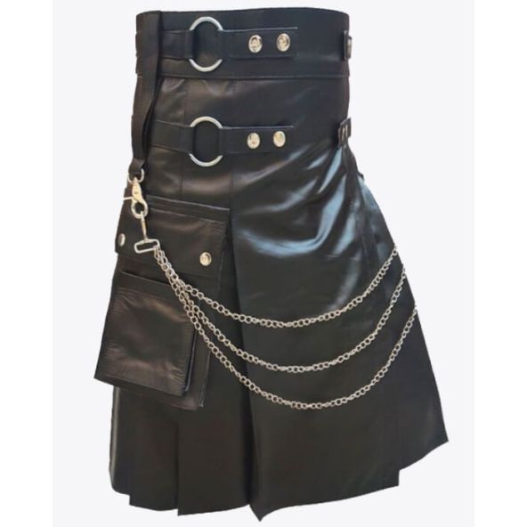 Stylish Leather Kilt for Men