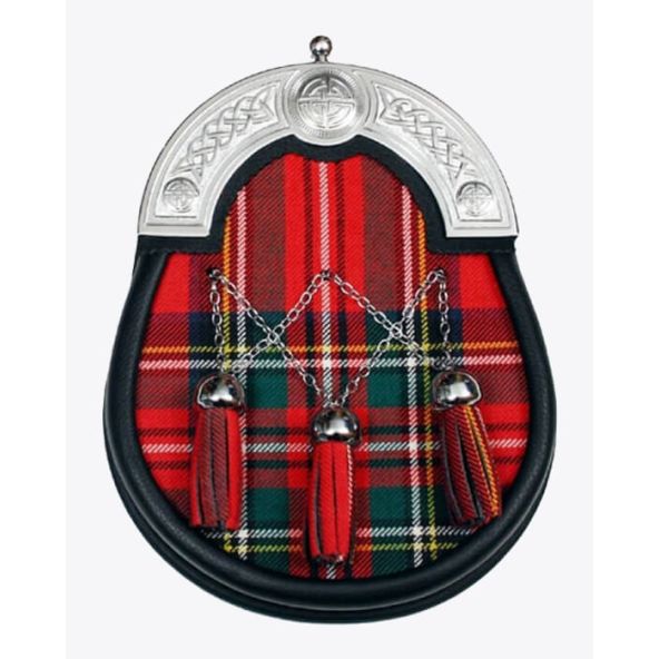 Tartan sporran Crossed Tassels