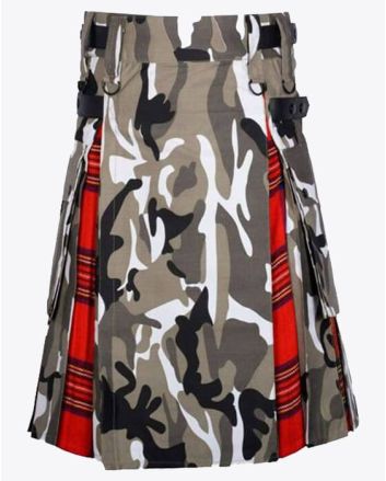 Camo & Tartan Hybrid Kilt for Men
