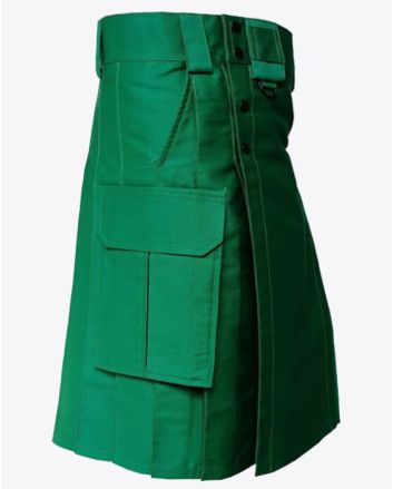 Stylish Green Utility Kilt for Men