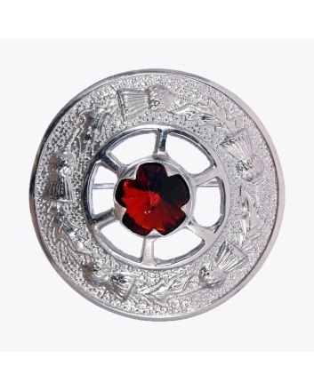 Thistle Red Stone Kilt Brooch