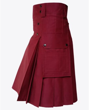 Utility Kilt Burgundy Color