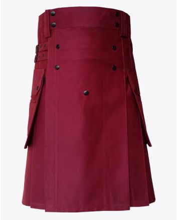 Utility Kilt Burgundy Color
